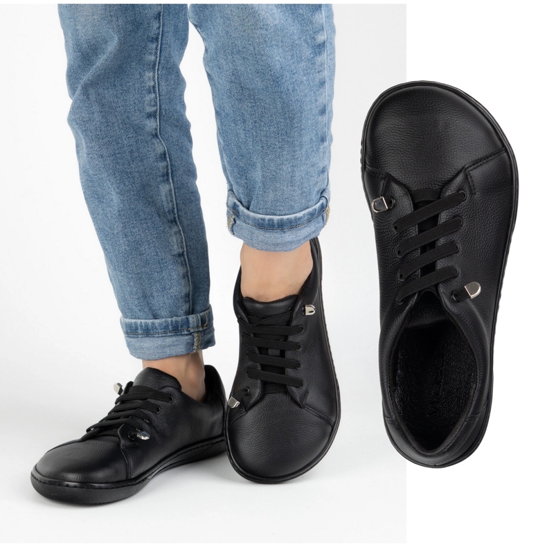 WASAK Barfußschuhe für Frauen minimalistisches Leder 0771W Schwarze Erbsen 1