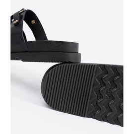 Seastar Pantoffeln für schwarze Frauen mit drei Streifen mit Strasssteinen dekoriert 2