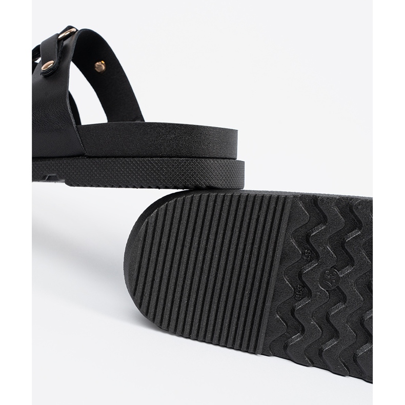 Seastar Pantoffeln für schwarze Frauen mit drei Streifen mit Strasssteinen dekoriert 2