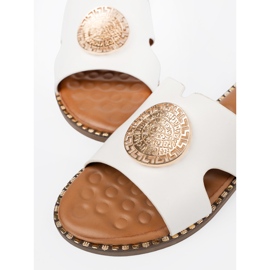 Seastar Weiße Flip Flops mit goldener Dekoration 1