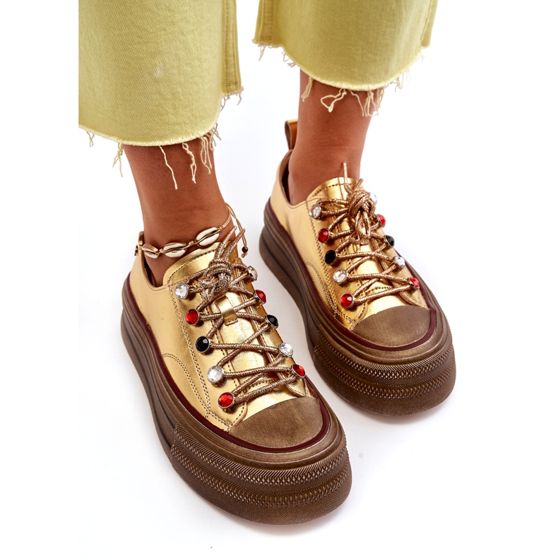 Damen-Plateau-Sneaker GOE NN2N4055 Gold golden 4