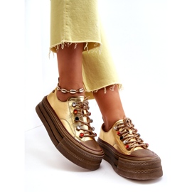 Damen-Plateau-Sneaker GOE NN2N4055 Gold golden 1