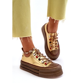 Damen-Plateau-Sneaker GOE NN2N4055 Gold golden 3