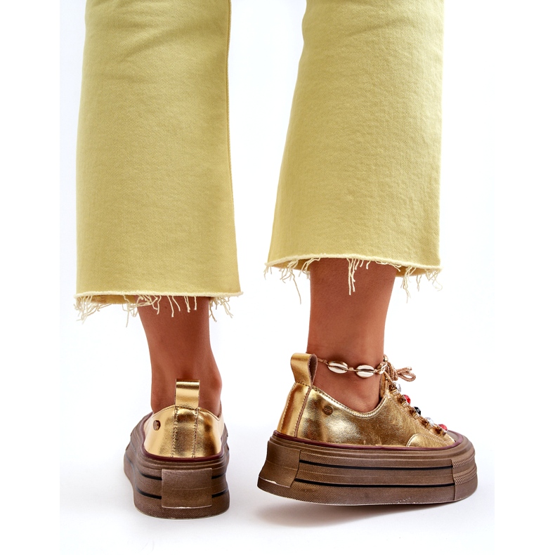 Damen-Plateau-Sneaker GOE NN2N4055 Gold golden 5