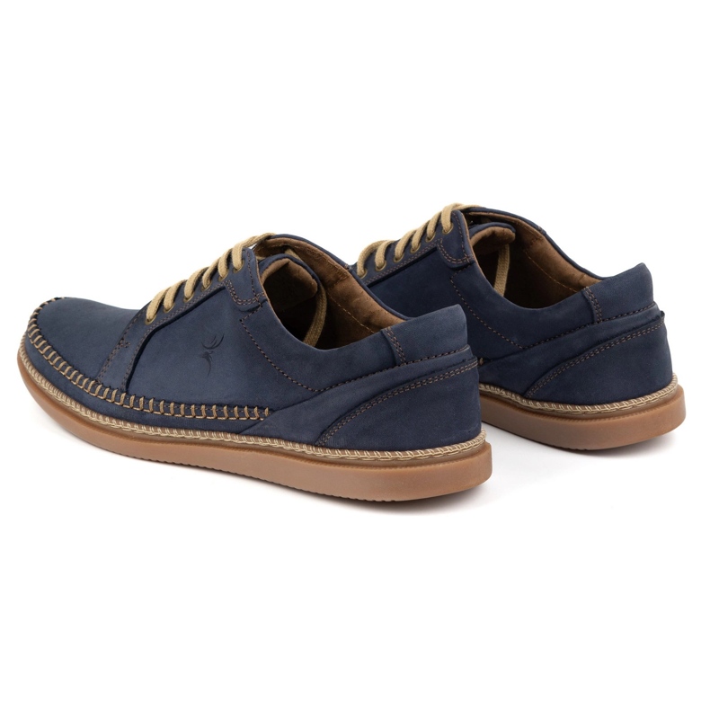 Antex Herren Lederschuhe Casual Model 313gt Navy Blue blau 3