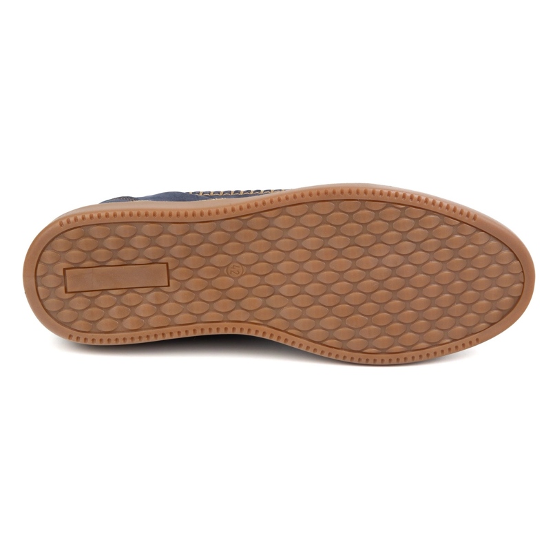 Antex Herren Lederschuhe Casual Model 313gt Navy Blue blau 4