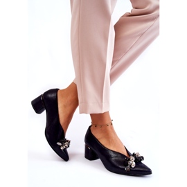 Lederpumpen mit einer Ornament Laura Messi 2487 Marineblau 1