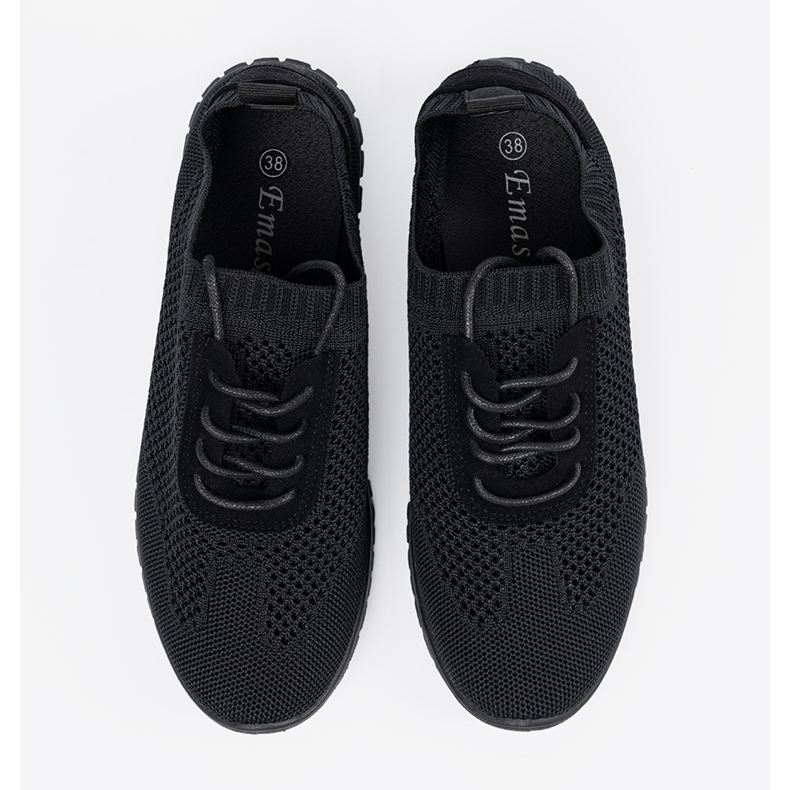 Schwarze Openwork -Frauen -Sportschuhe 1