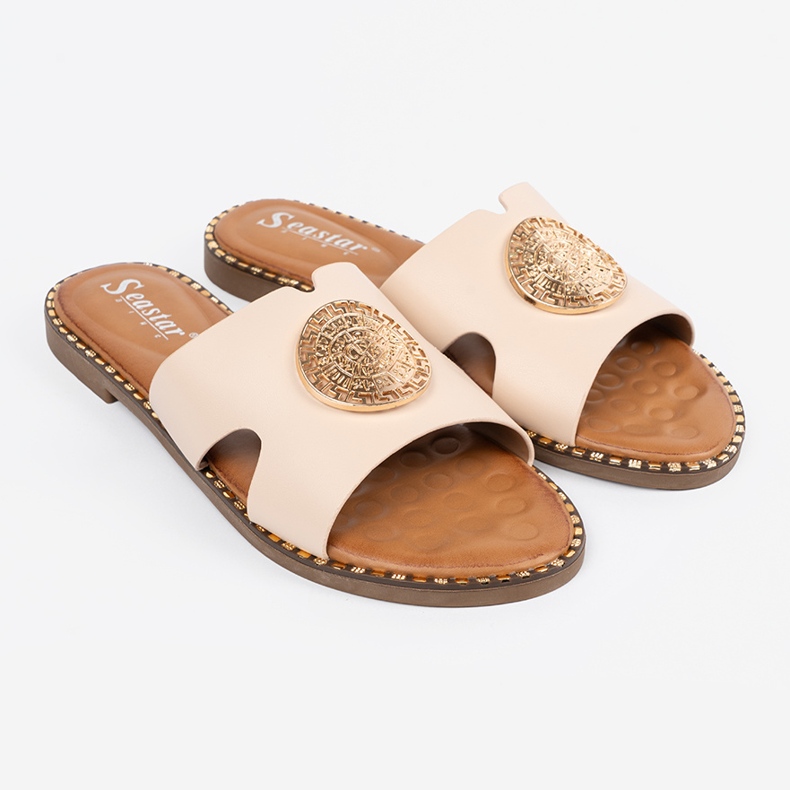 Seastar Leichte Klappen mit einer goldenen Dekoration beige 1