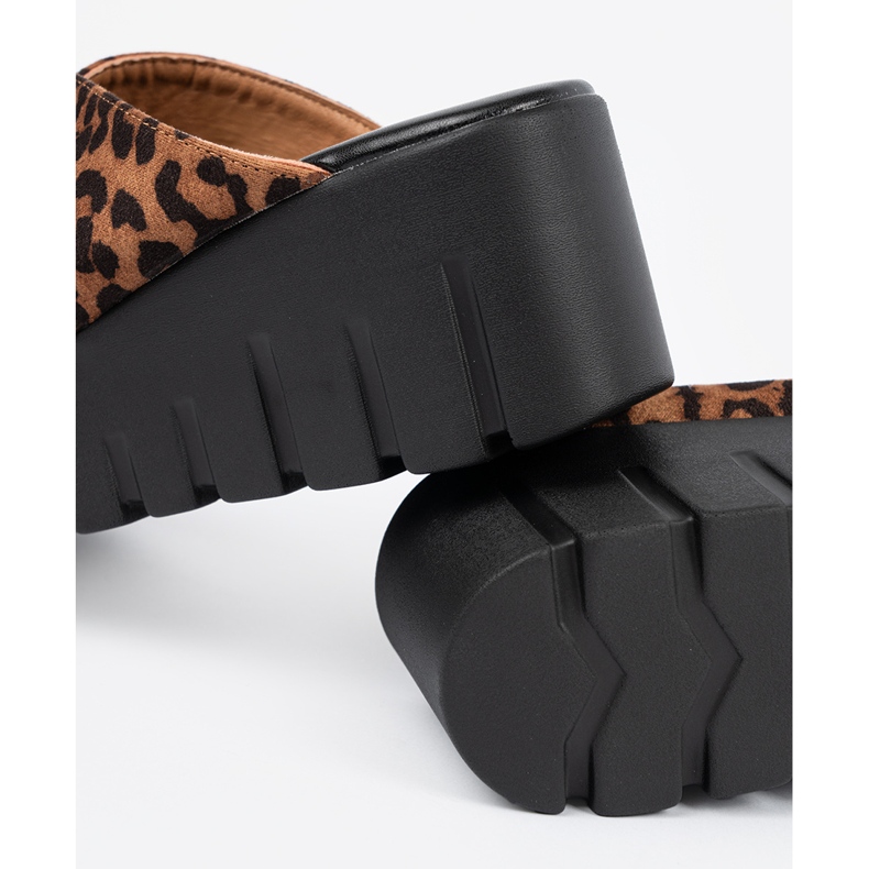 Seastar Frauen Wildleder Flip Flops mit Leopardenkeil braun 1