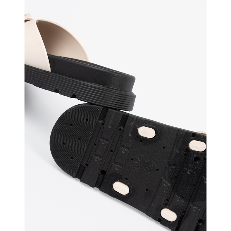 Seastar Light -be -Frauen -Flip -Flops mit einer goldenen Schnalle beige 1