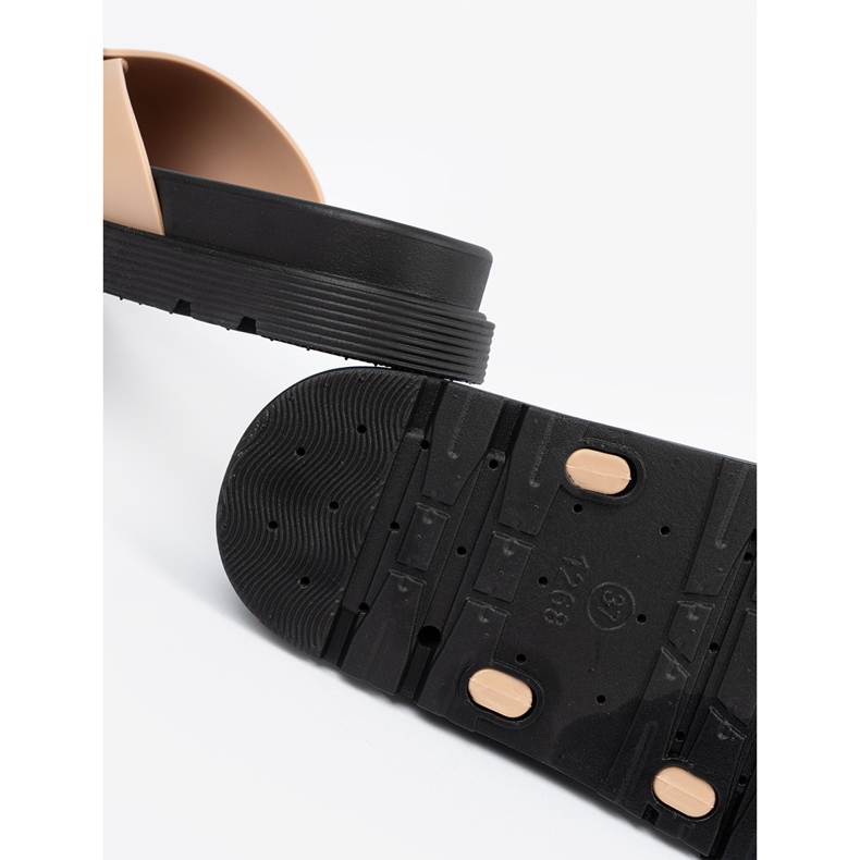 Seastar Beige Frauenflip Flops mit einer goldenen Schnalle 2