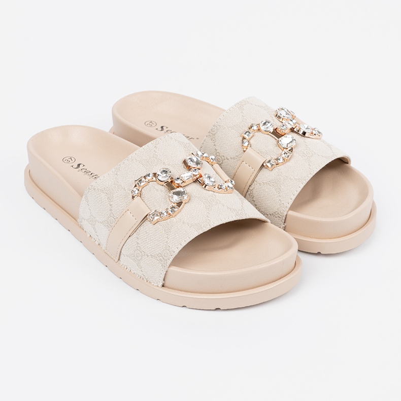 Seastar Leicht Beige Flip -Flops mit Dekoration 1
