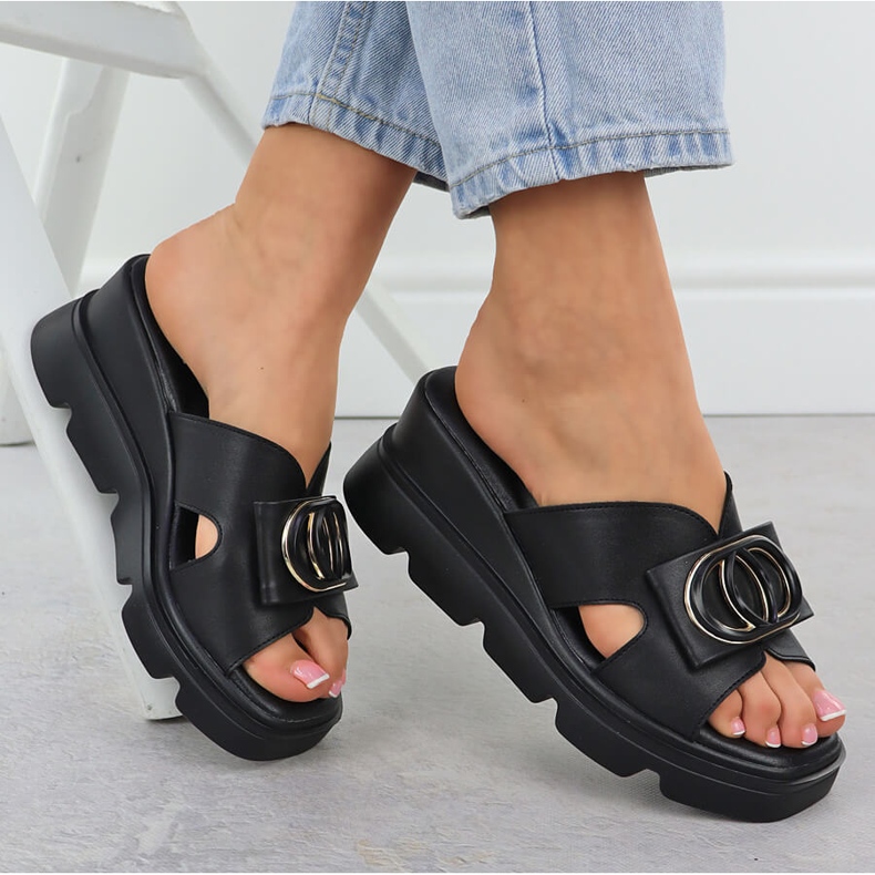 Damenschuhe auf Keilen Black Vinceza 58464 schwarz 1