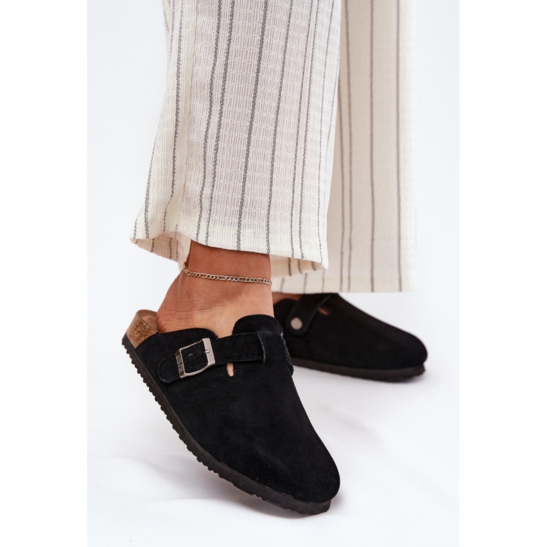 Frauen Wildleder Flip -Flops mit Big Star RR274A384 Schwarzer Schuldklammer 2