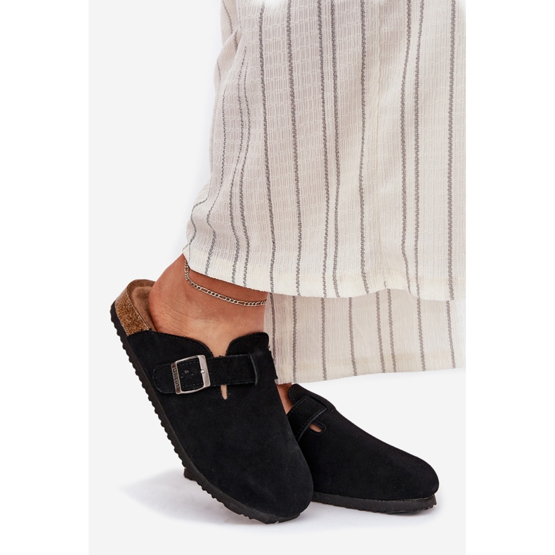 Frauen Wildleder Flip -Flops mit Big Star RR274A384 Schwarzer Schuldklammer 1