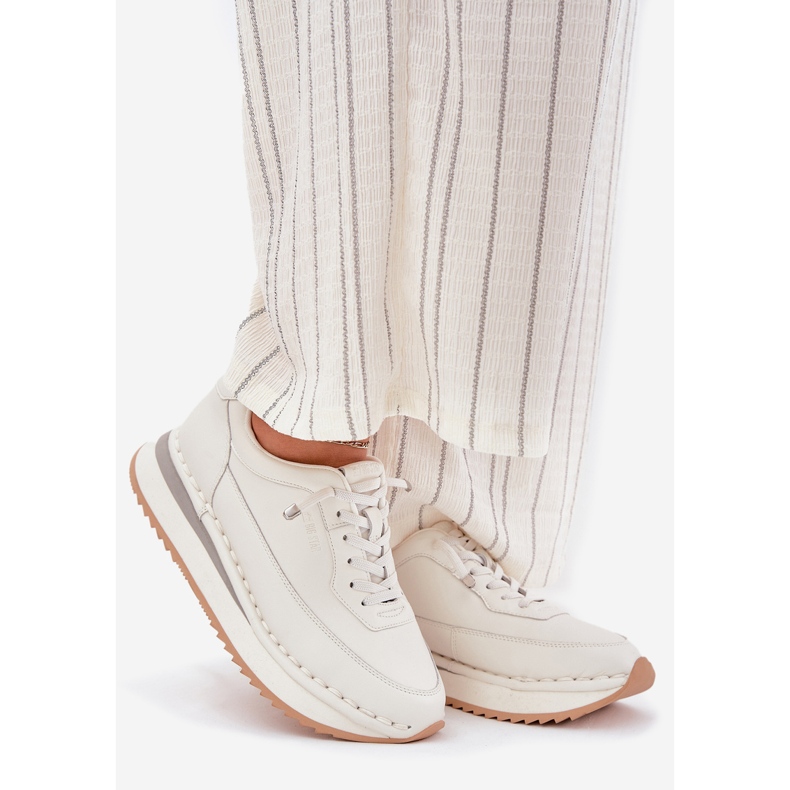 Damen -Leder -Sneaker für die Big Star RR274A333 White Plattform weiß 1