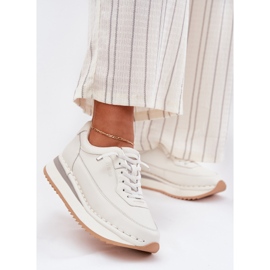 Damen -Leder -Sneaker für die Big Star RR274A333 White Plattform weiß 2