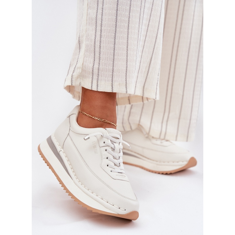 Damen -Leder -Sneaker für die Big Star RR274A333 White Plattform weiß 2