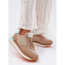 Women's Suede Sneakers Big Star RR274A048 Hi-Poly Dark-Tone-System beige 1