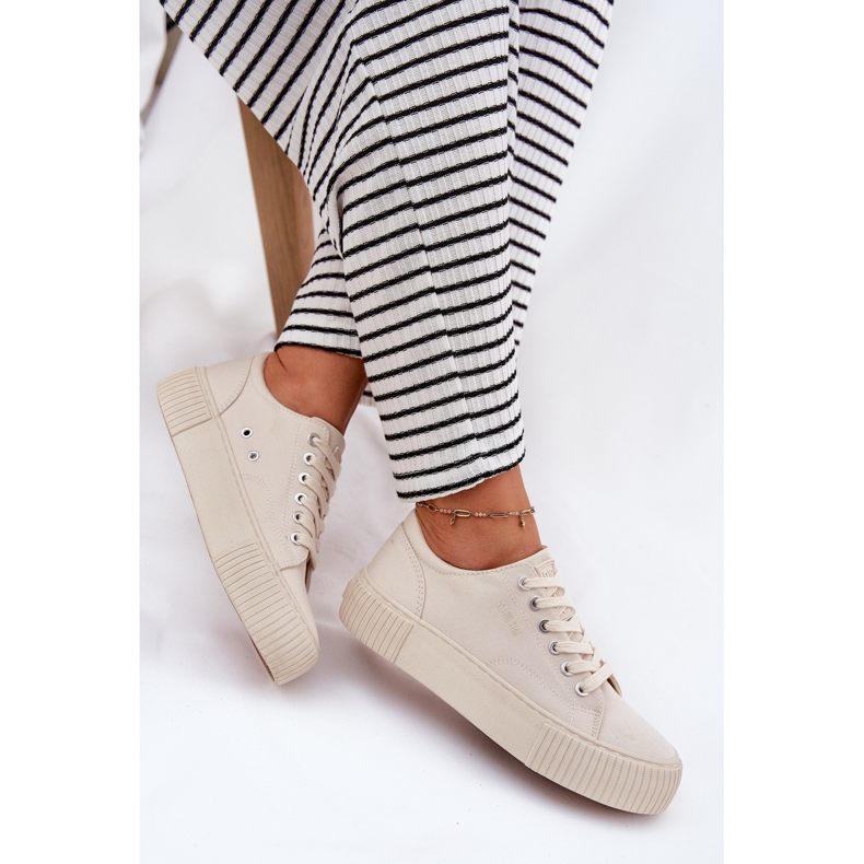 Frauenmaterial Sneaker Big Star RR274407 Beige 1