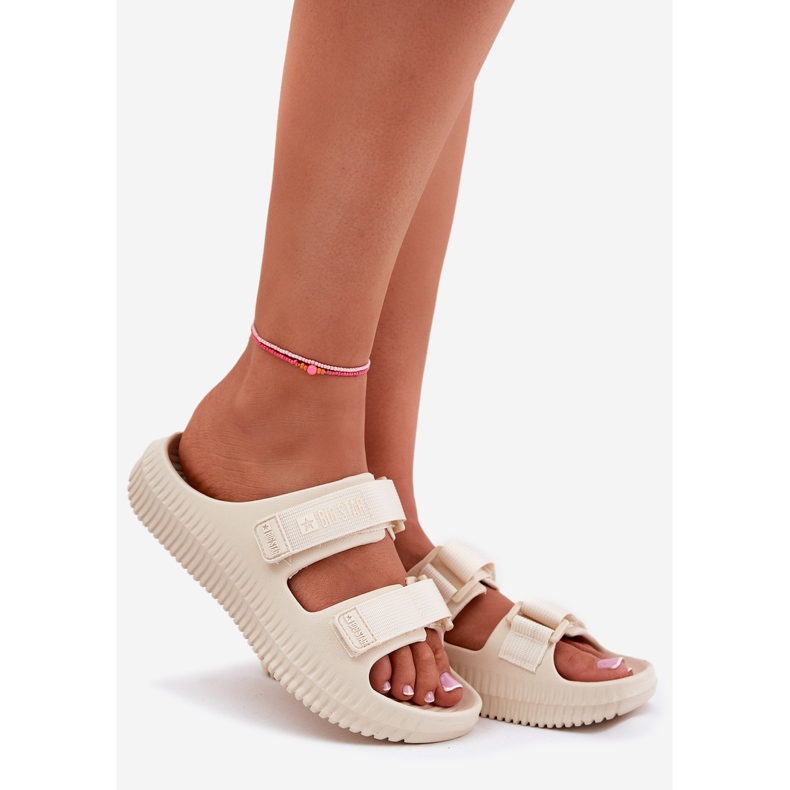 Damenschaumschuhe mit Big Star RR274A529 Klettgepäcker Beige 1