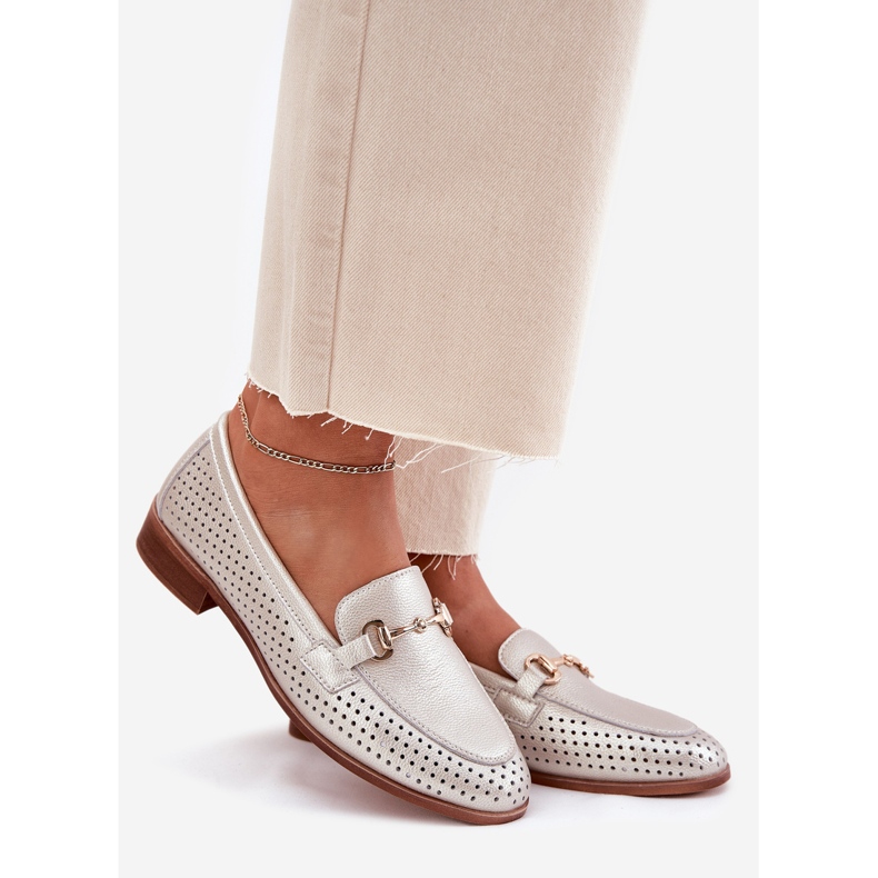 S.Barski Damenleder-Ladung mit Flachhackeln S. Barski LR51-594 Silber silber- 1