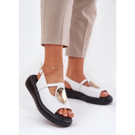 S.Barski Leder elegante Frauen Sandalen S. Barski GR51-603 Weiß 2