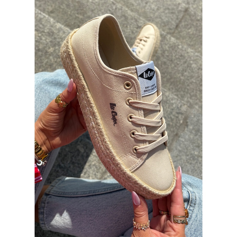 Frauen-Sneaker mit Lee Cooper LCW-25-44-3215 Geflecht beige 1