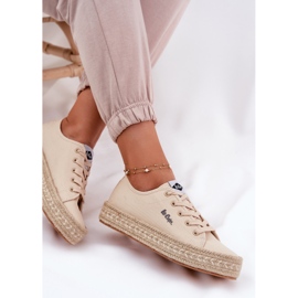 Frauen-Sneaker mit Lee Cooper LCW-25-44-3215 Geflecht beige 4