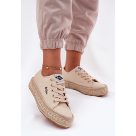 Frauen-Sneaker mit Lee Cooper LCW-25-44-3215 Geflecht beige 8
