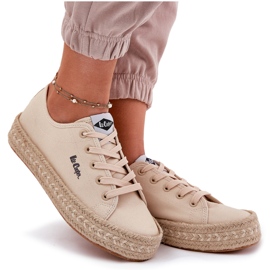 Frauen-Sneaker mit Lee Cooper LCW-25-44-3215 Geflecht beige 9