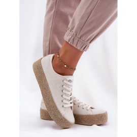 Frauen-Sneaker auf der Plattform mit dem Lee Cooper LCW-25-02-3284 Braid beige 2