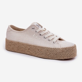 Frauen-Sneaker auf der Plattform mit dem Lee Cooper LCW-25-02-3284 Braid beige 4