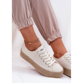 Frauen-Sneaker auf der Plattform mit dem Lee Cooper LCW-25-02-3284 Braid beige 3