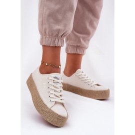 Frauen-Sneaker auf der Plattform mit dem Lee Cooper LCW-25-02-3284 Braid beige 6