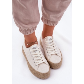 Frauen-Sneaker auf der Plattform mit dem Lee Cooper LCW-25-02-3284 Braid beige 8