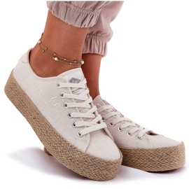 Frauen-Sneaker auf der Plattform mit dem Lee Cooper LCW-25-02-3284 Braid beige 9
