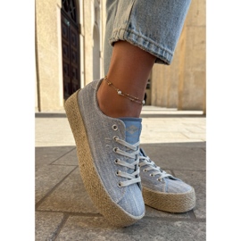 Frauen-Sneaker auf der Plattform mit Lee Cooper LCW-25-02-3283 Blaues Geflecht 3