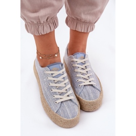 Frauen-Sneaker auf der Plattform mit Lee Cooper LCW-25-02-3283 Blaues Geflecht 4