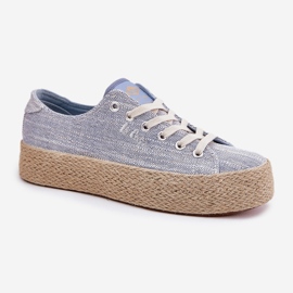 Frauen-Sneaker auf der Plattform mit Lee Cooper LCW-25-02-3283 Blaues Geflecht 7