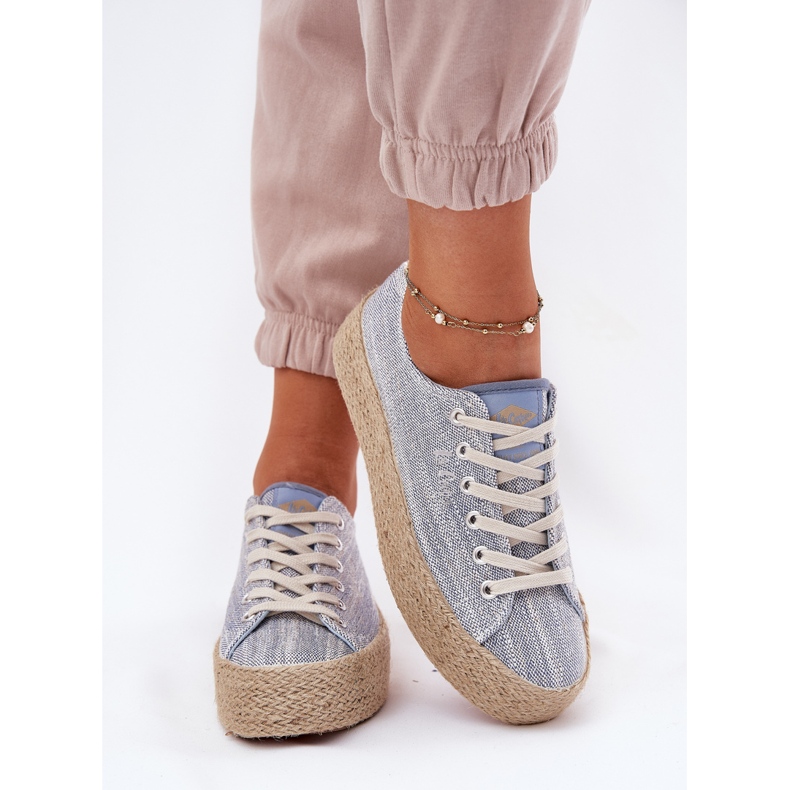 Frauen-Sneaker auf der Plattform mit Lee Cooper LCW-25-02-3283 Blaues Geflecht 1