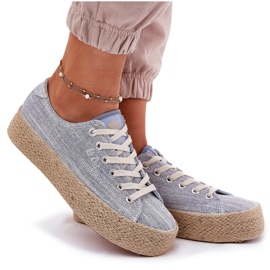 Frauen-Sneaker auf der Plattform mit Lee Cooper LCW-25-02-3283 Blaues Geflecht 10