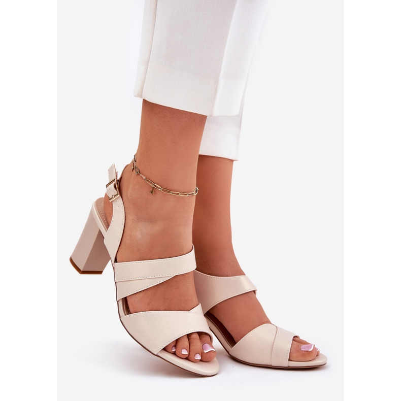 Frauensandalen auf dem Sergio Leone SK866 BEGE -Fähigkeit beige 1