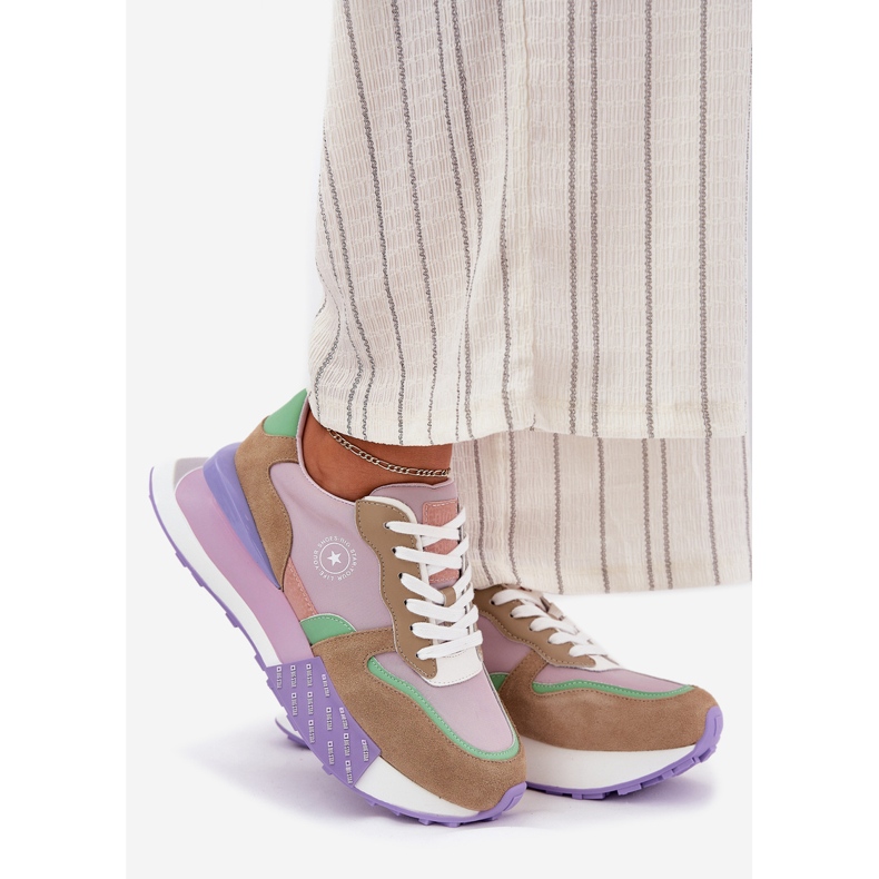 Frauen-Wildleder-Turnschuhe auf der Big Star RR274815 Hi-polish Pink System-Plattform rosa 1