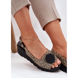 ARTIKER Natürliche Ledersandalen für einen Keilartker 56C2186 Leopardendruck beige 8