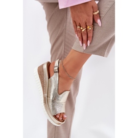 ARTIKER Frauen Ledersandalen für einen Keilartker 56C0920 Gold golden 4