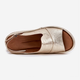 ARTIKER Frauen Ledersandalen für einen Keilartker 56C0920 Gold golden 2