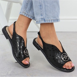 S.Barski Frauen Ledersandalen Czarne S. Barski Kv51-094 schwarz 4