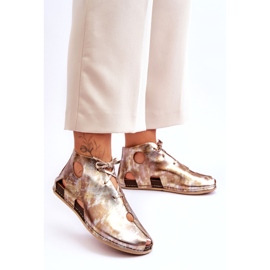 Maciejka Leichte Lederstiefel 03426-42 Gold golden 1